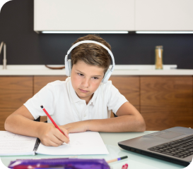 Boy learning