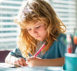 Girl writing